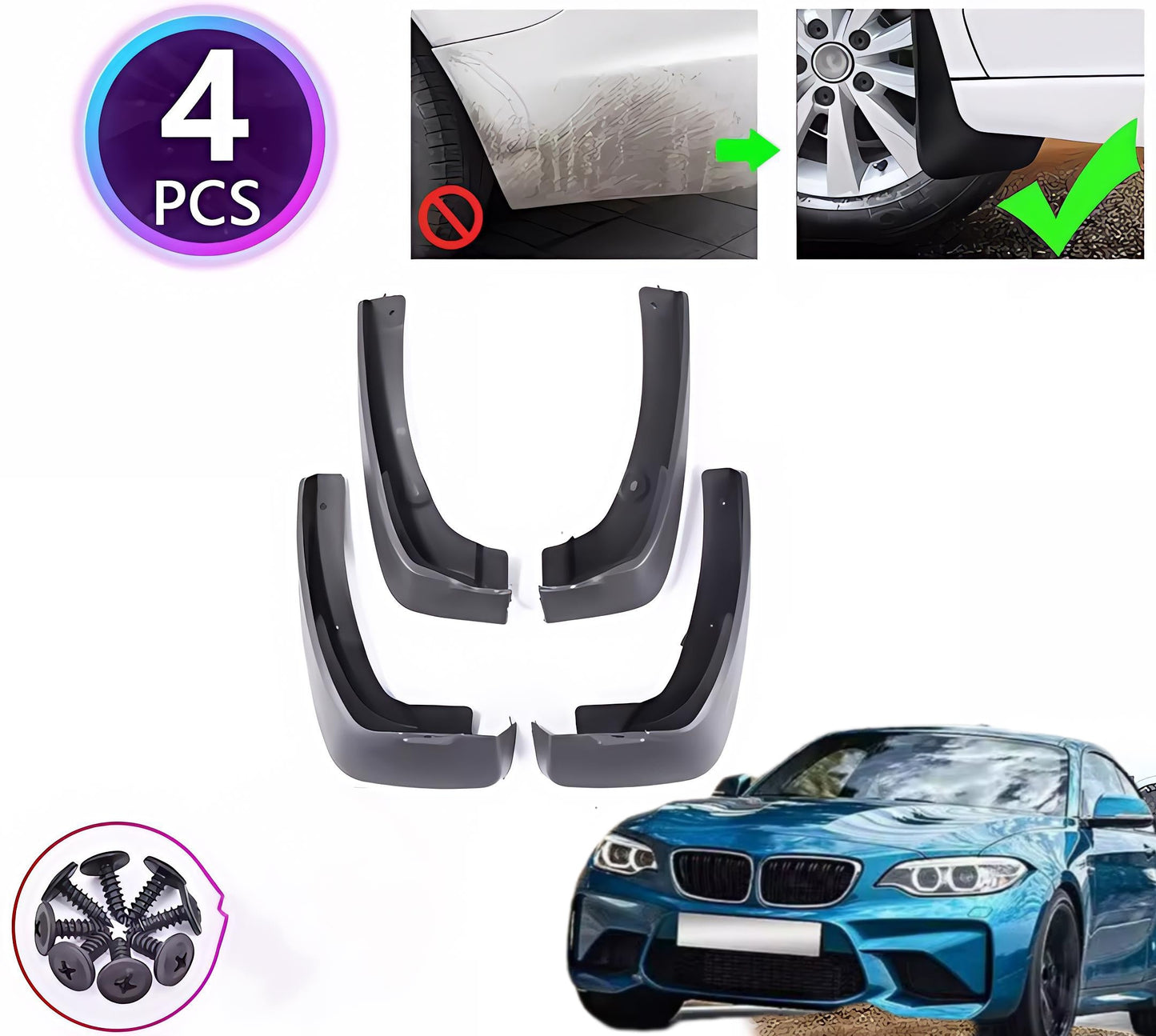 Garde-Boue Universels pour Voiture – Protection Anti-Saleté et Éclaboussures
