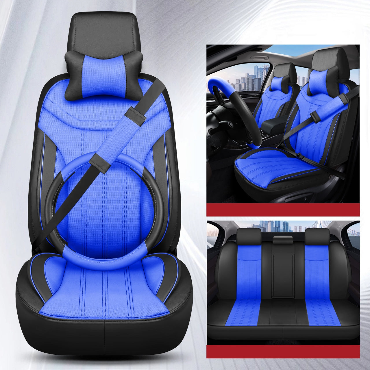 Housses de Siège Auto Premium – Cuir PVC Double couture